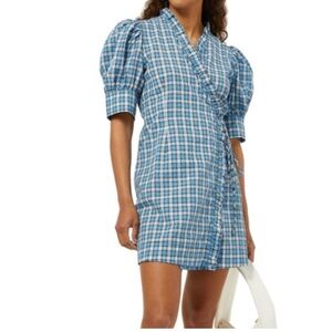 Ganni mini wrap dress